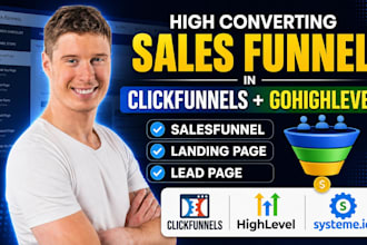 design clickfunnels landing page, gohighlevel salespage, salefunnel designs