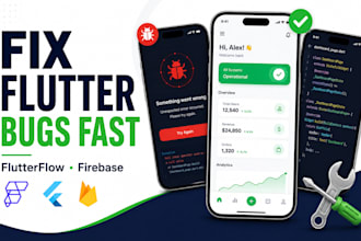 fix flutter and flutterflow app bugs, crashes, and firebase errors