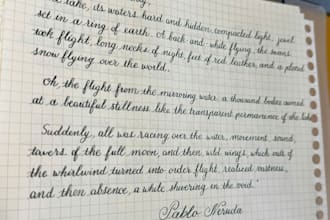 handwriting study notes and letters for you