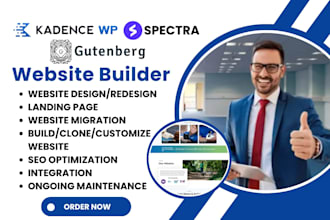 build wordpress kadence website gutenberg block spectra design kadence theme web