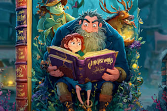 make a stunning cartoon book cover for children