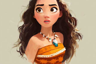 design cute disney cartoon portrait