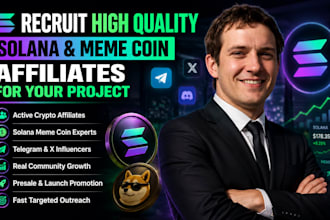 recruit high quality solana and meme coin affiliates for your project