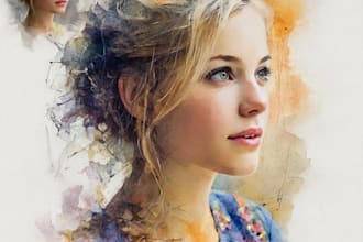 watercolor portrait painting, photo to watercolor portrait