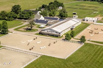 create 3d equestrian center, horse stable, riding arena, and horse farm design