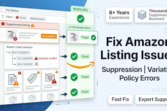 fix amazon listing issues, fix variation errors