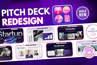 redesign google slides, design investor pitch deck, do business presentation