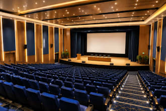 create cinema theater auditorium hall interior visualization