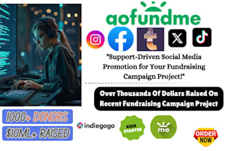 create and promote non profit charity website and personal crisis funds campaign