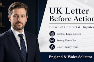 draft a specialized UK pre action protocol solicitor letter