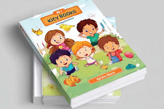 kids activity book cover, math book interior design