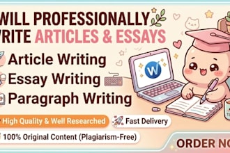 professionally write articals or essays according to you