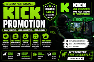 do organic kick channel promotion kick followers kick viewers stream growth