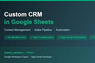 build a custom CRM in google sheets or excel to track leads and sales