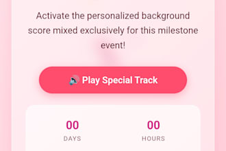 design an interactive birthday, wedding, or event website