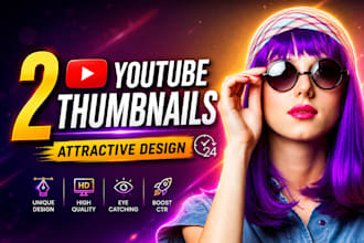 design the best youtube video thumbnail HD