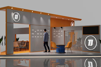 design  exhibition stall, kiosk and booth in 3d