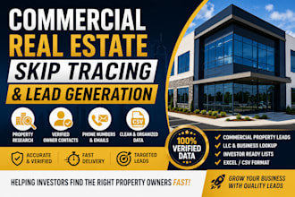 do commercial real estate skip tracing and lead generation