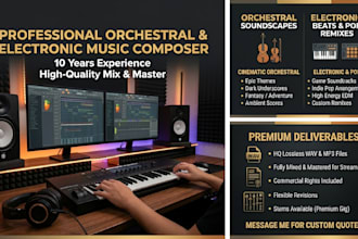 produce a professional pop or electronic instrumental for your song
