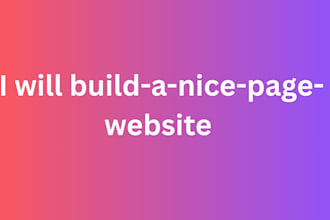 build a nice page website