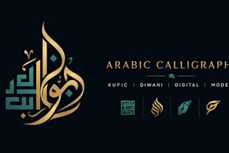 design modern arabic calligraphy logo for your brand