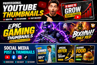 design professional thumbnails for all social media