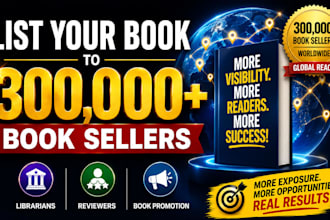 list your book to 300,000 book sellers librarians reviewers book promotion