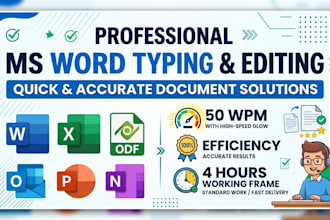 professional ms word document typing and format