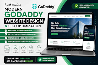 create a modern godaddy website design and SEO optimization