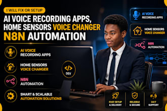 fix or setup ai voice recording apps, home sensors voice changer n8n automation