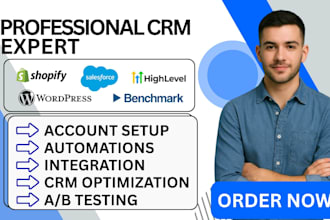 setup wordpress crm integration benchmark salesforce shopify ghl automation