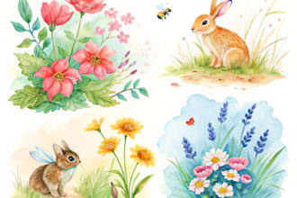draw illustration and clip art in watercolor style