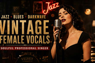 sing dixieland, darkwave, blues, jazz vocals, vintage female vocal, folk songs