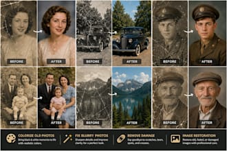 colorize old damaged photo ,fix blurry pictures,and  restore image