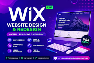 design custom wix website, redesign wix website and create wix store