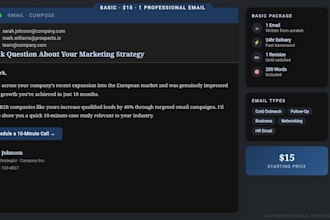 write professional emails cold outreach ,follow up messages