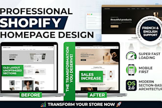 design a high converting homepage or custom shopify redesign