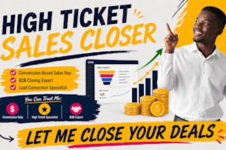 commission based high ticket sales closer and b2b sales representative