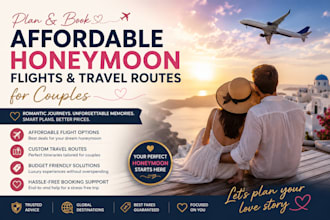plan and book affordable honeymoon flights and travel routes for couples