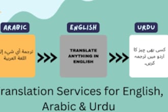 do professional english, urdu  and arabic translation