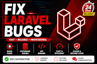 fix laravel bugs, errors, apis and database issues