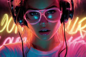 design your neon music artwork