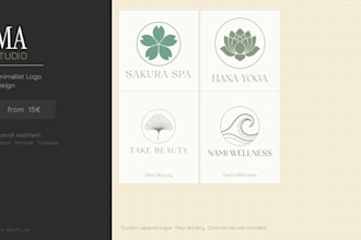 design a minimalist japandi logo for your small business