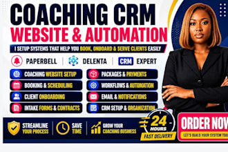 design coaching website setup paperbell delenta crm booking client onboarding