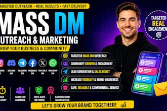 do targeted mass dm outreach, instagram dm marketing, facebook promotion,