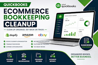 clean up and organize messy ecommerce books in quickbooks