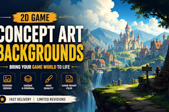 create fantasy landscape and anime style backgrounds for game developers