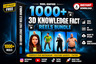 provide viral 3d knowledge fact reels bundle for instagram