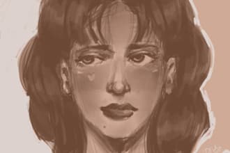 draw a stylized digital portrait or pet illustrations
