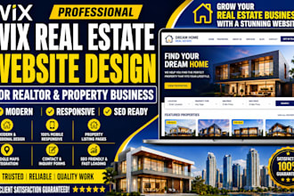 wix real estate website design for realtor and property business with idx mls